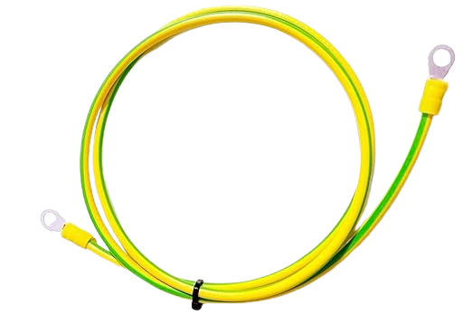 Cordon vert/jaune avec cosses